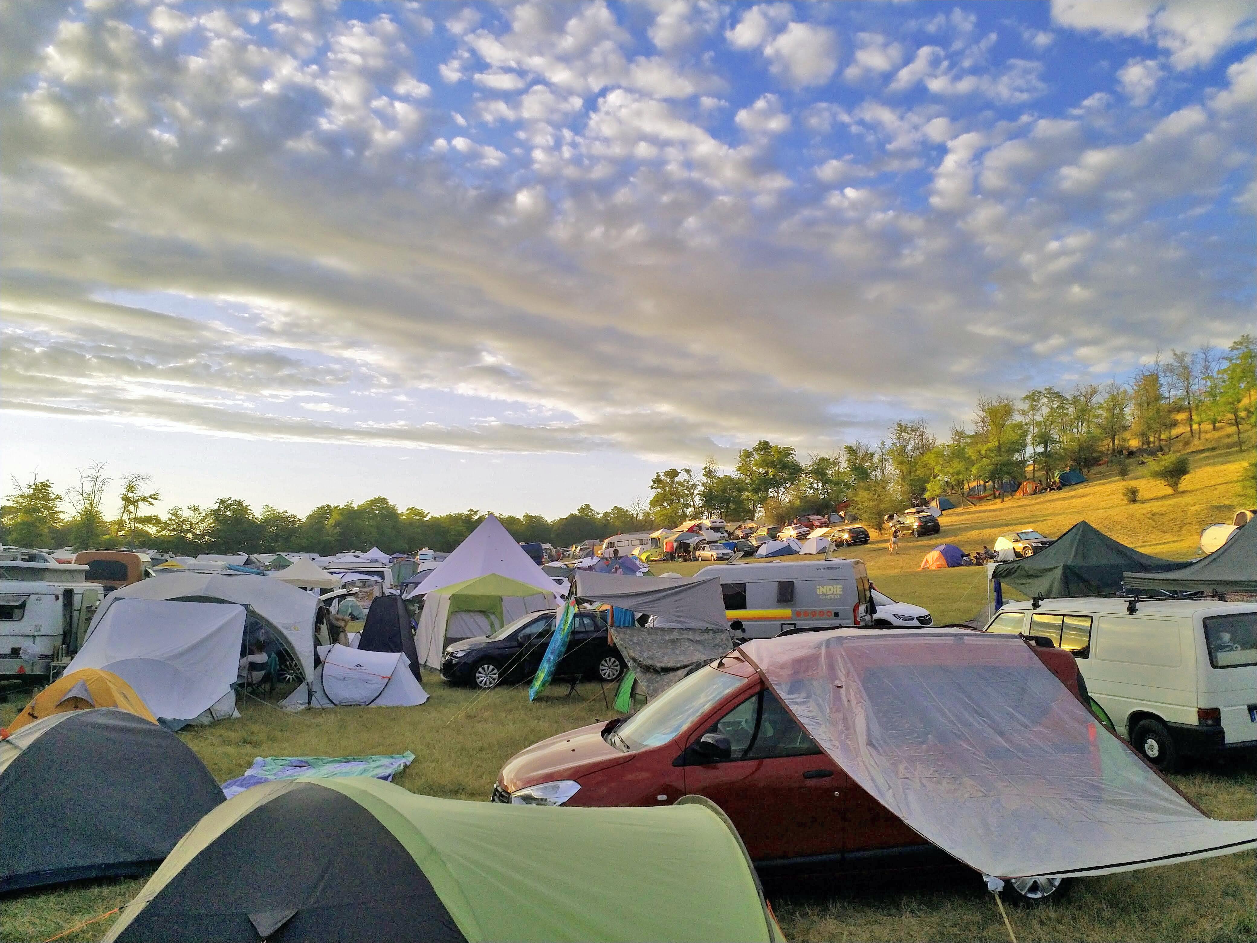 Walking through the campsite
