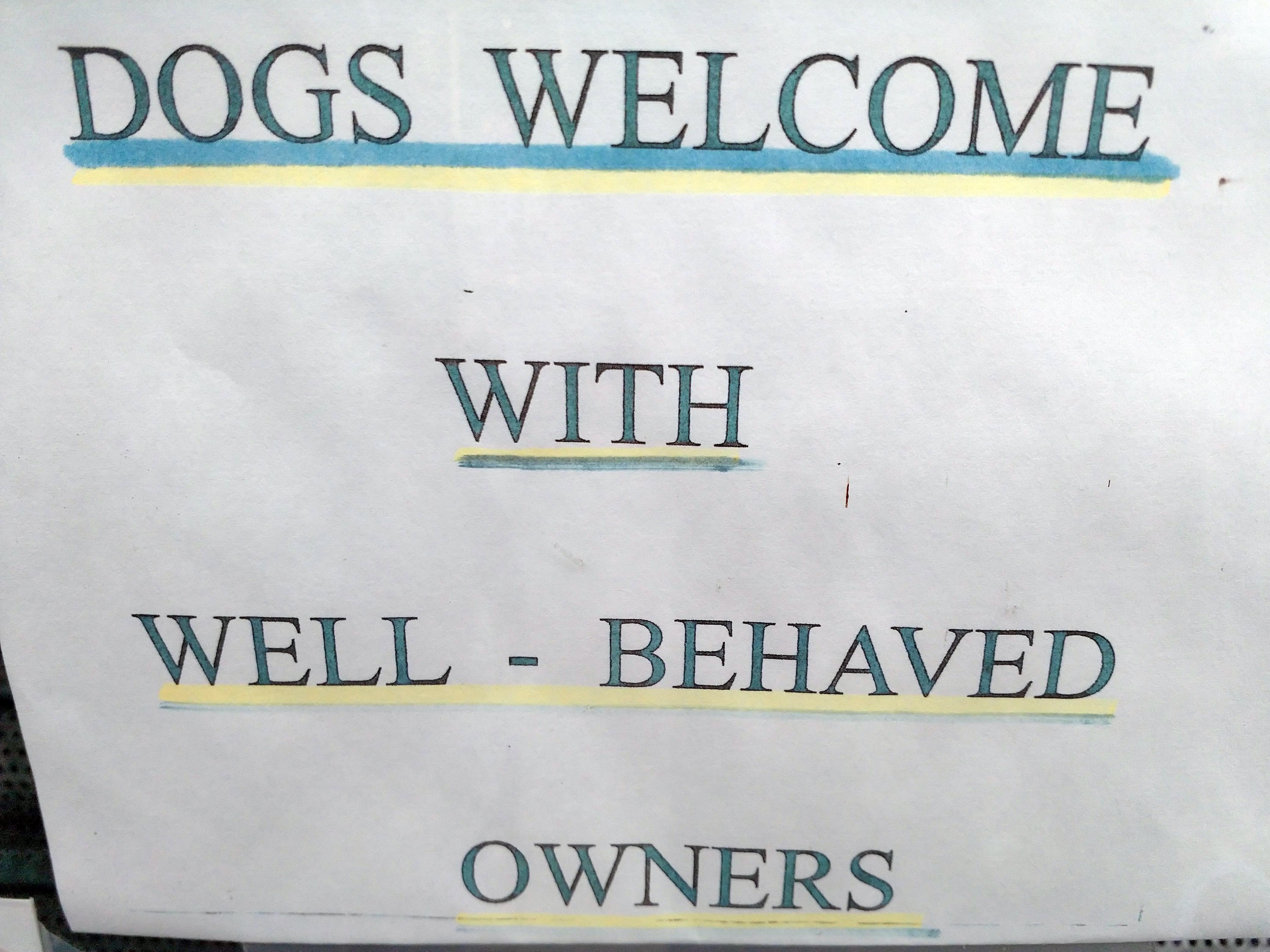Dogs welcome